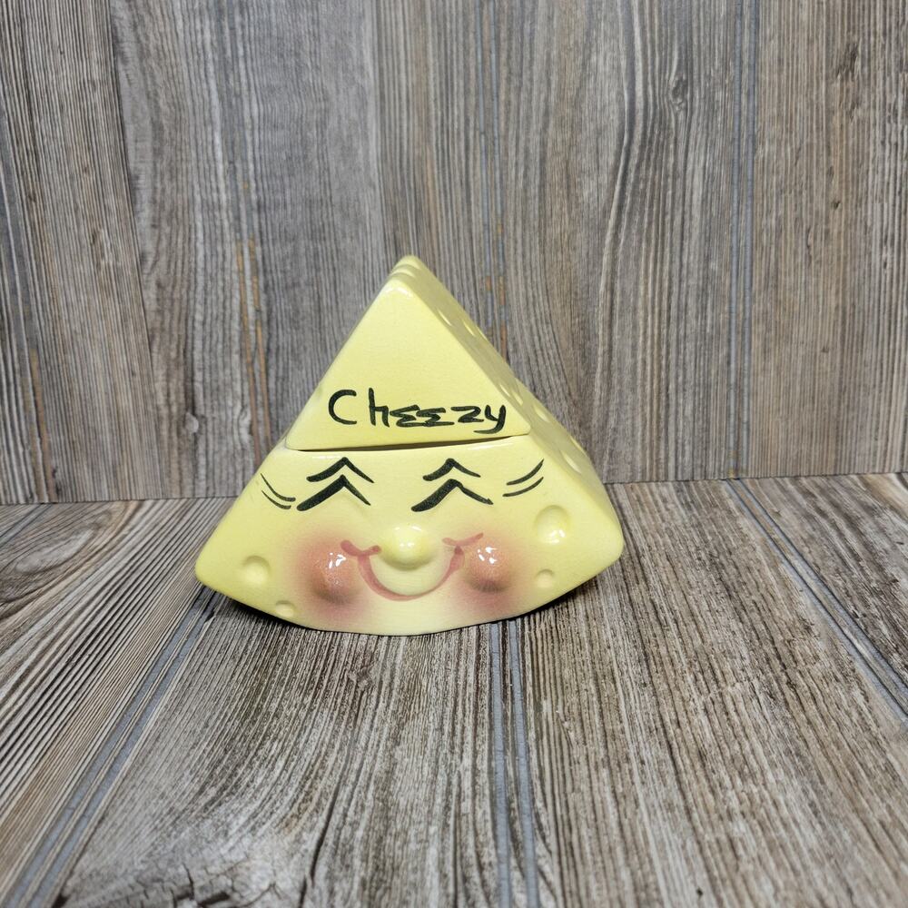 Vtg DeForest Cheezy Cheese Condiment Jar 1950s Anthropomorphic Kitsch Ceramic